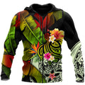 Amazing Turtle Polynesian Over Printed Hoodie Tshirt for Men and Women-ML