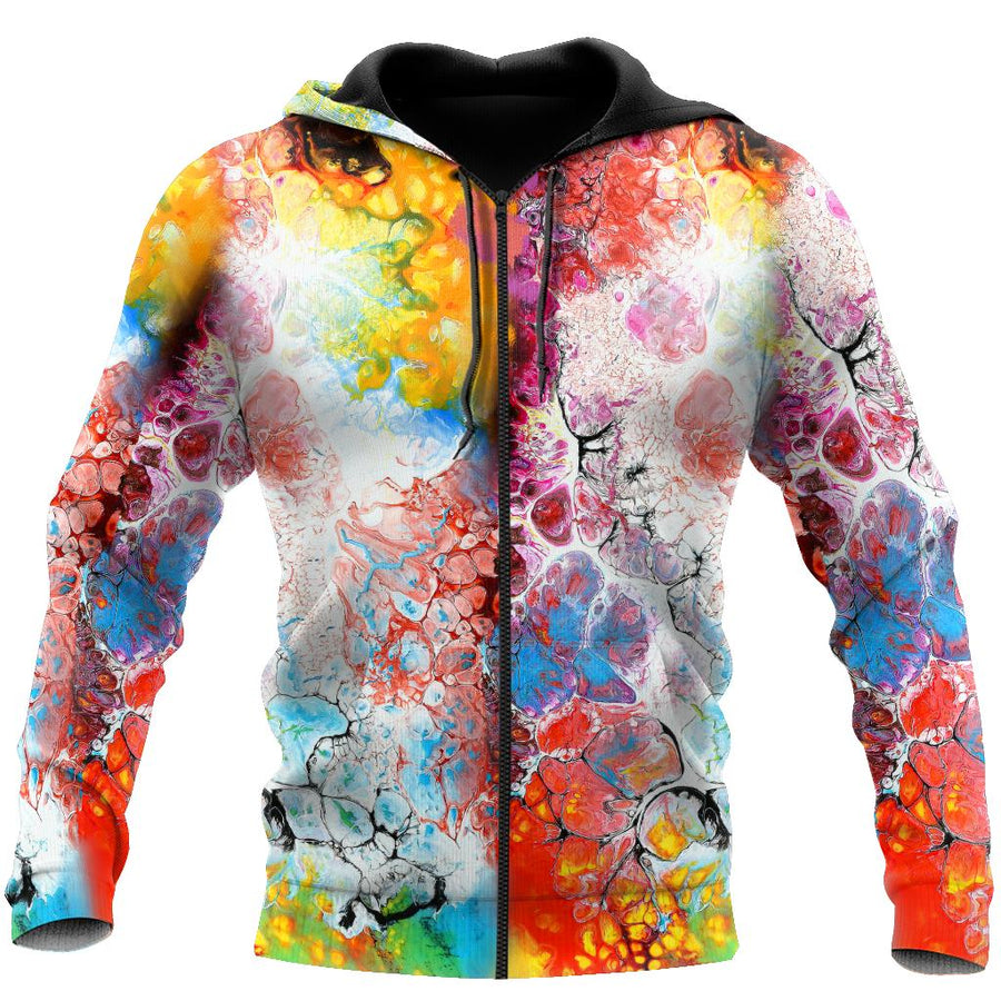 Amazing Colorful II Oil 3D Over Printed Hoodie Tshirt for Men and Women-ML