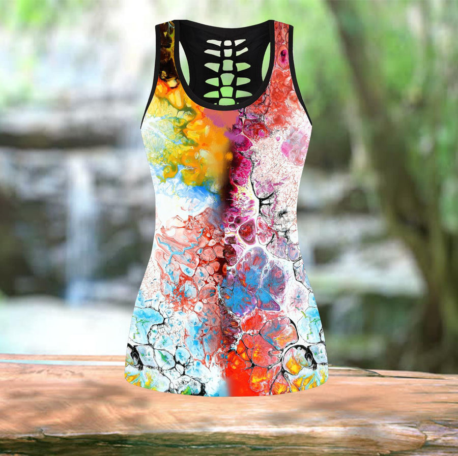 Amazing Colorful II Oil 3D Over Printed Legging & Tank top-ML