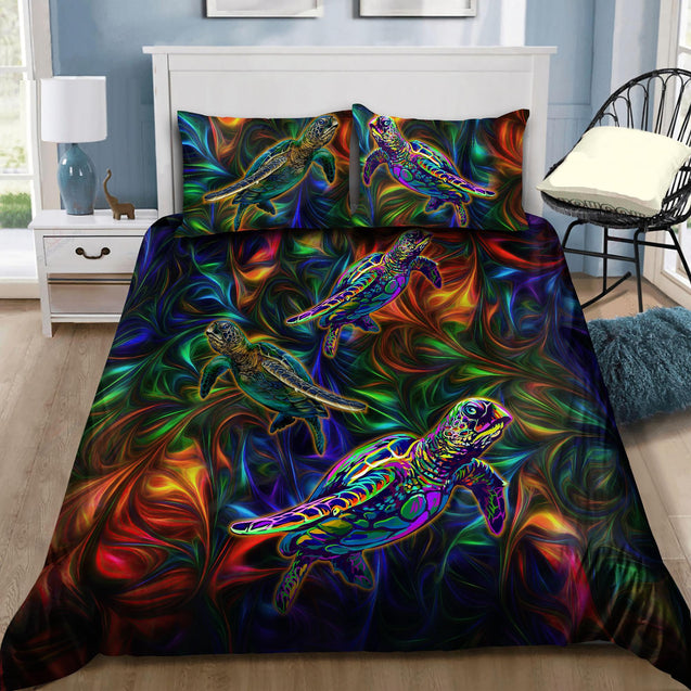 Amazing Turtle Hippie Hawaii Bedding Set-ML