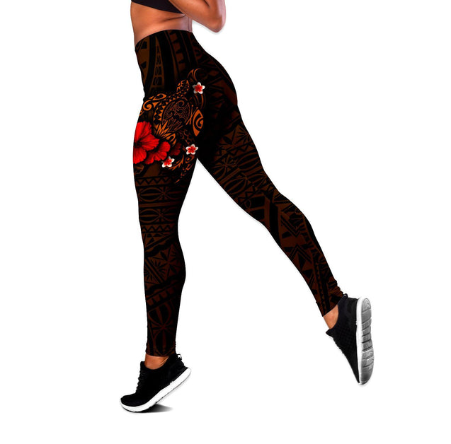 Polynesian Turtle Tattoo Legging & Tank top-ML