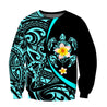 Amazing Polynesian Sea Turtle Tattoo & Hibiscus Hoodie Tshirt for Men and Women-ML