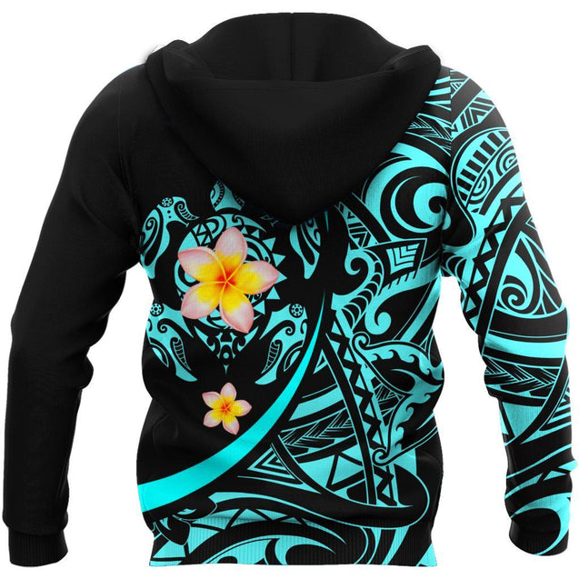 Amazing Polynesian Sea Turtle Tattoo & Hibiscus Hoodie Tshirt for Men and Women-ML