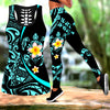 Amazing Polynesian Sea Turtle Tattoo & Hibiscus Legging & Tank top-ML