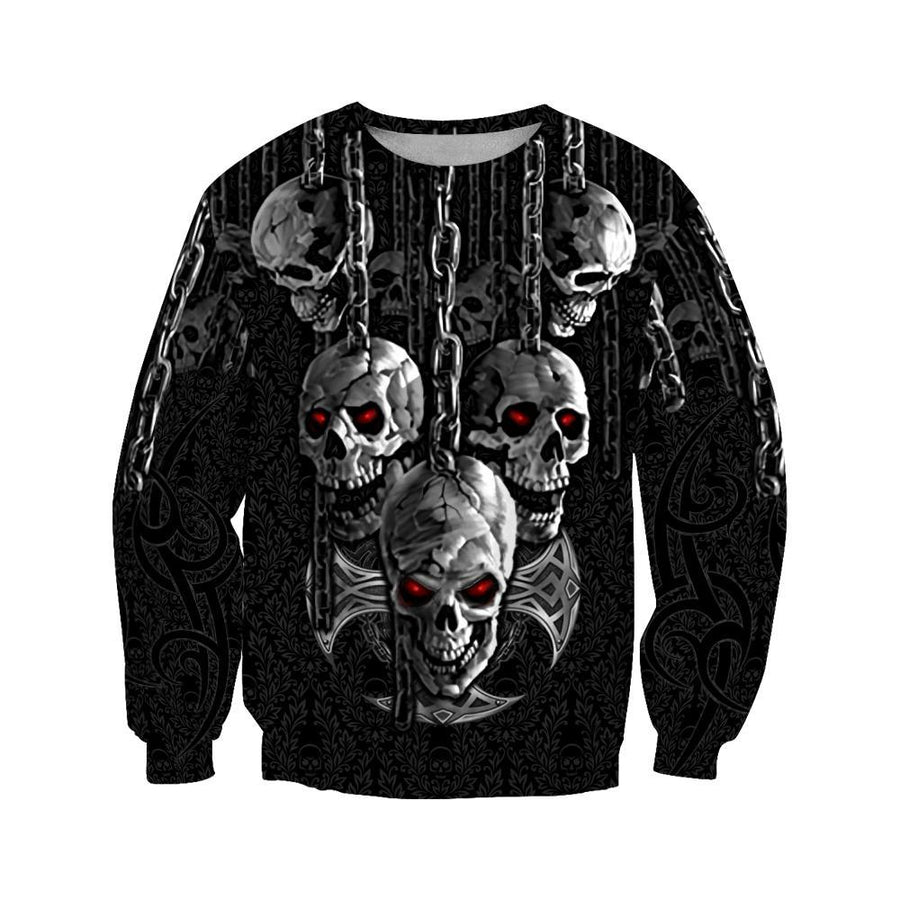 Dark Art Skull 3D All Over Printed Combo Sweater + Sweatpant