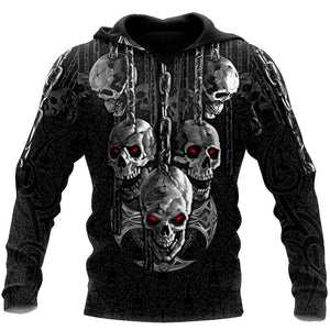 Dark Art Skull Hoodie For Men And Women JJW08092003