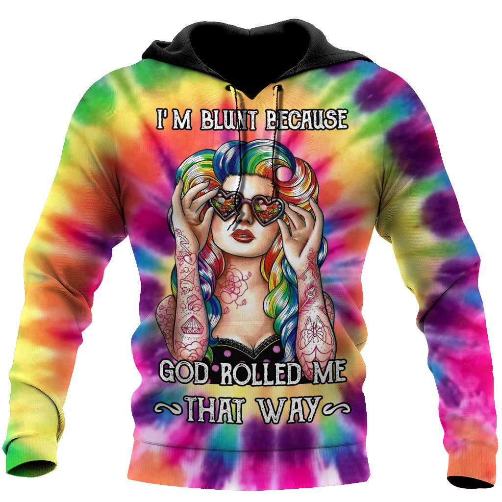 God Rolled Me Hippie Hoodie For Men And Women DQB09102002