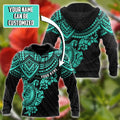 Amazing Polynesian Green  Tattoo Customize 3D All Over Printed Shirts For Men And Women