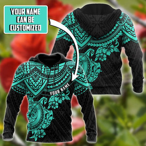 Amazing Polynesian Green  Tattoo Customize 3D All Over Printed Shirts For Men And Women