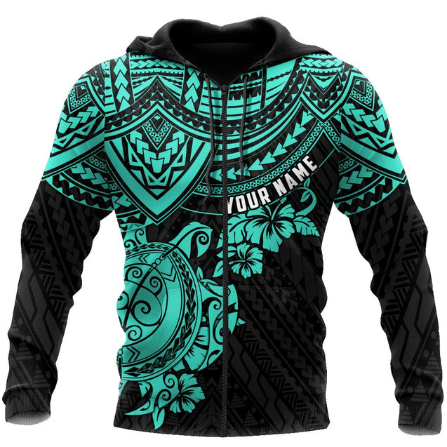 Amazing Polynesian Green  Tattoo Customize 3D All Over Printed Shirts For Men And Women