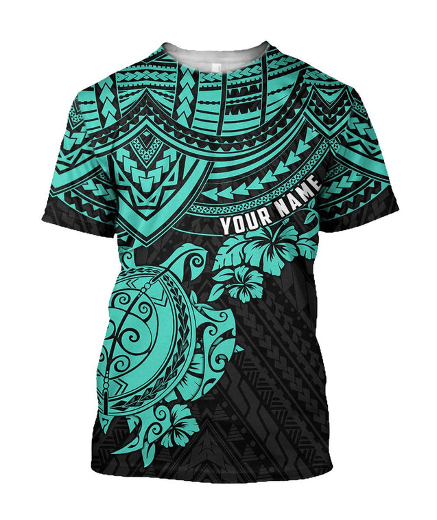 Amazing Polynesian Green  Tattoo Customize 3D All Over Printed Shirts For Men And Women