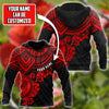 Amazing Polynesian Red Tattoo Customize 3D All Over Printed Shirts For Men And Women