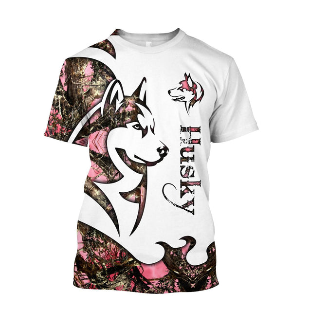 Husky Dog 3D All Over Printed shirt & short for men and women PL