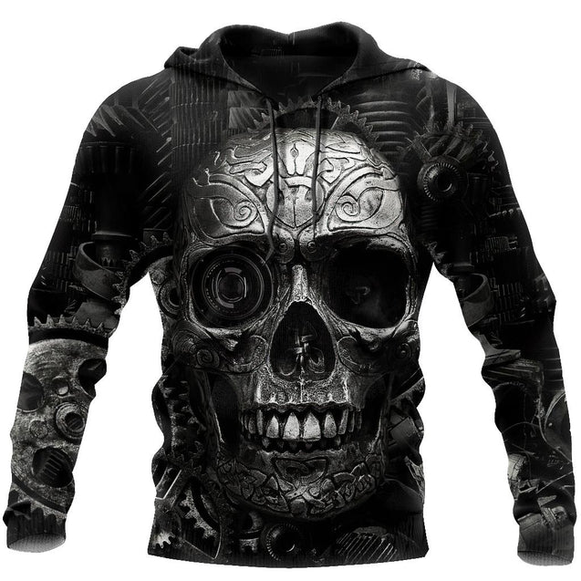 Mechanic Skull 3D All Over Printed Hoodie For Men and Women TN17092001