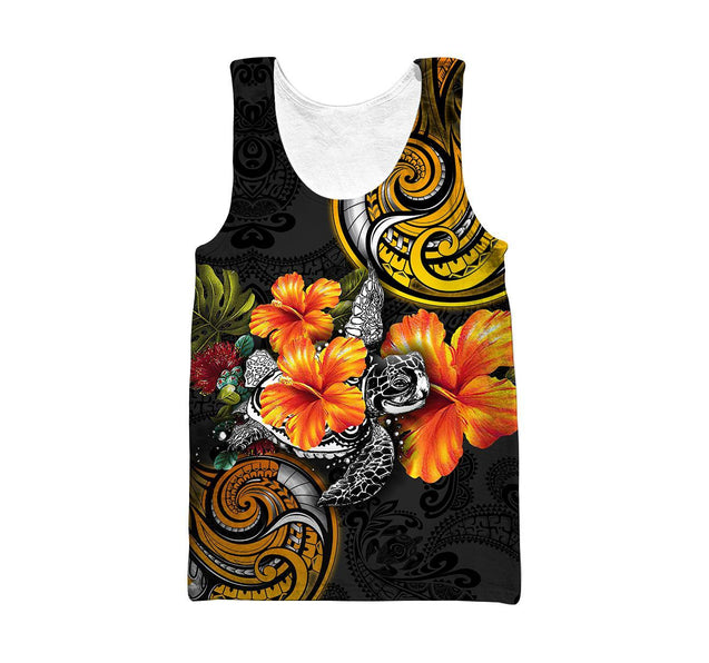 Amazing Polynesian Turtle Hibiscus Hoodie for Men and Women-ML