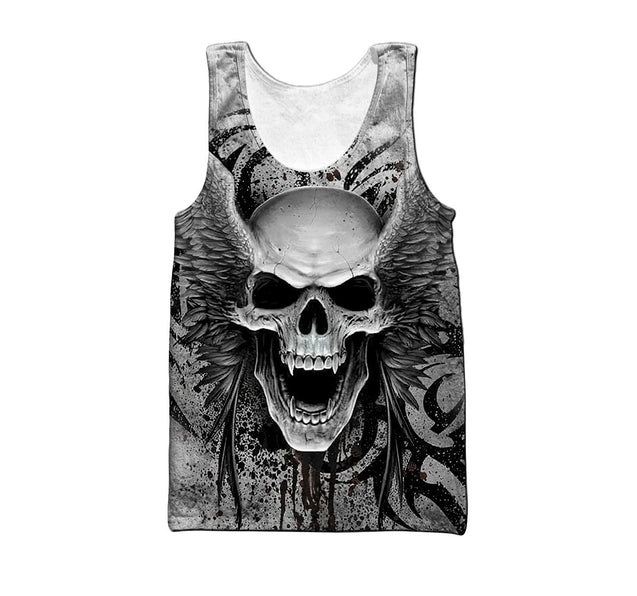 Crazy Skull With Angel Wings Hoodie For Men And Women TQH200910