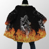 Biker Skulls On The Fire Hoodie For Men And Women