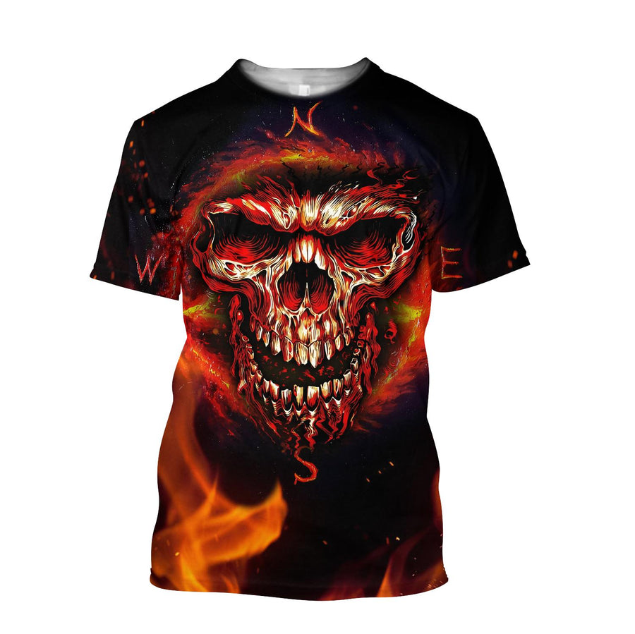 Angry Skulls On Fire Art Hoodie For Men And Women TQH200912