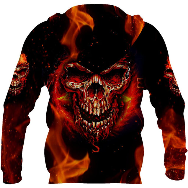 Angry Skulls On Fire Art Hoodie For Men And Women TQH200912