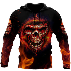 Angry Skulls On Fire Art Hoodie For Men And Women TQH200912