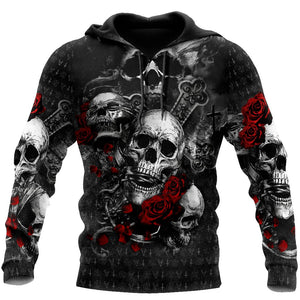 Skulls On The Roses Hoodie For Men And Women JJW19092002