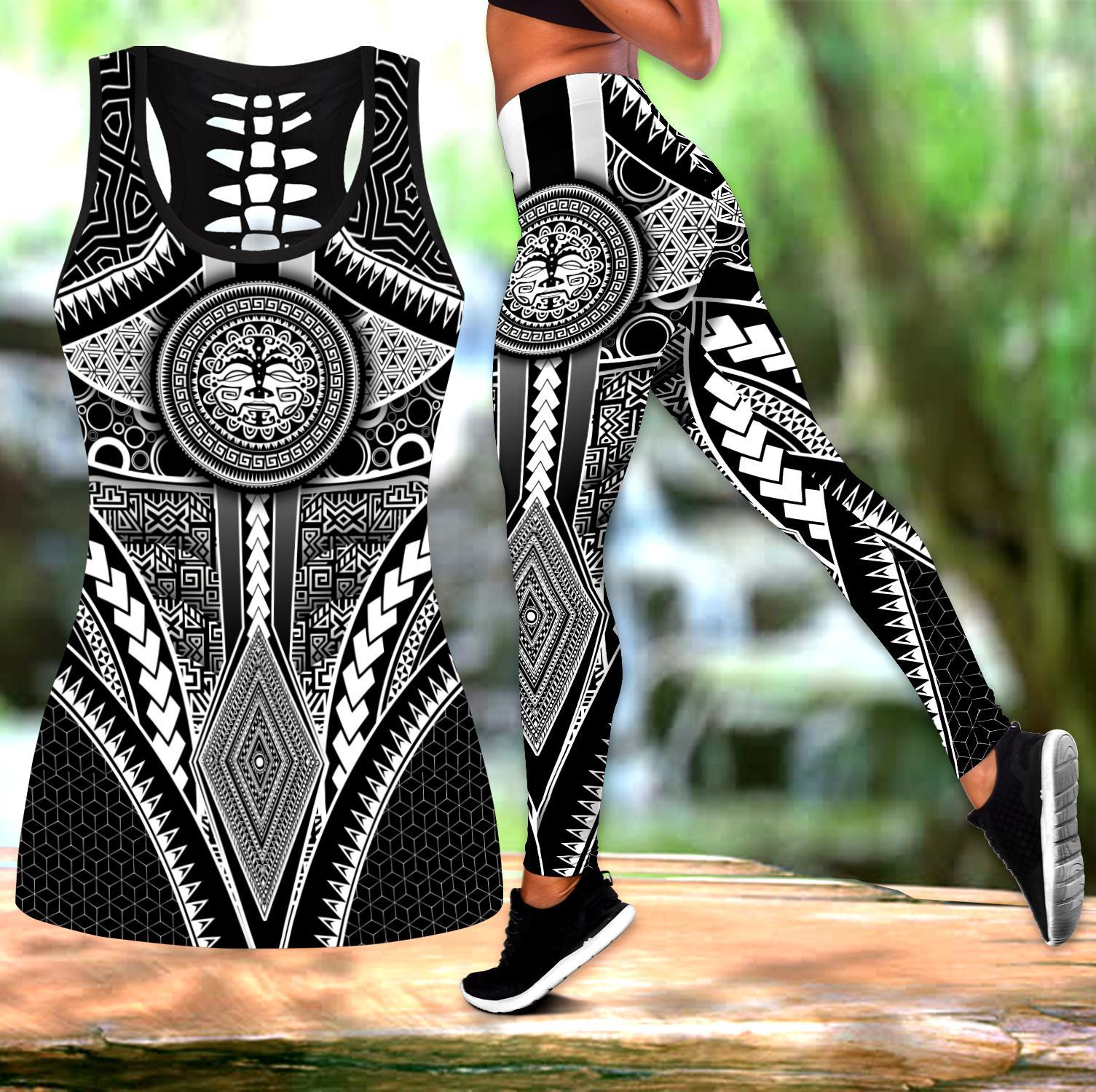 Amazing Polynesian Pattern Legging & Tank top-ML