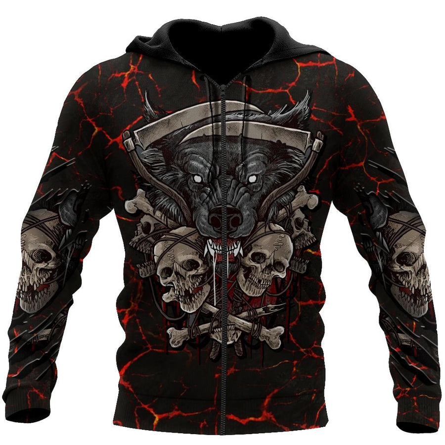 Skulls With Wolf Hoodie For Men And Women DQB09222003