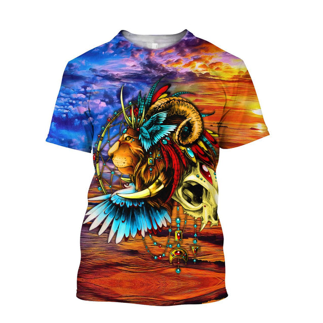 Lion Native Multicolor All Over Printed Shirt for Men and Women