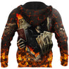 Poker Skulls On The Red Fire Hoodie For Men And Women JJW26092004