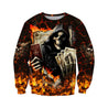 Poker Skulls On The Red Fire Hoodie For Men And Women JJW26092004