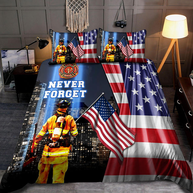 Firefighter Never Forget Bedding Set TQH28092002