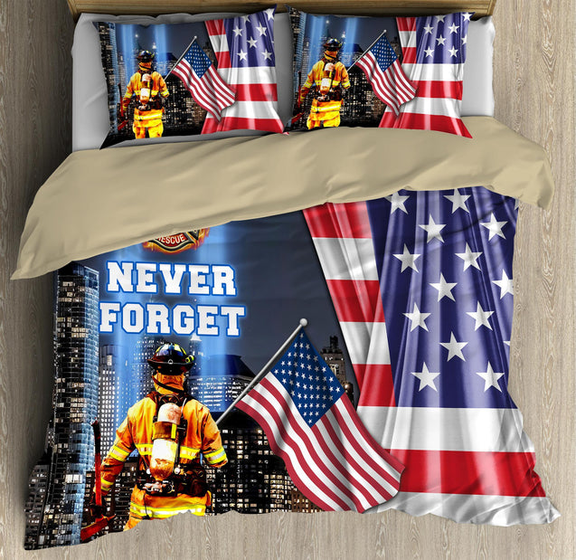 Firefighter Never Forget Bedding Set TQH28092002