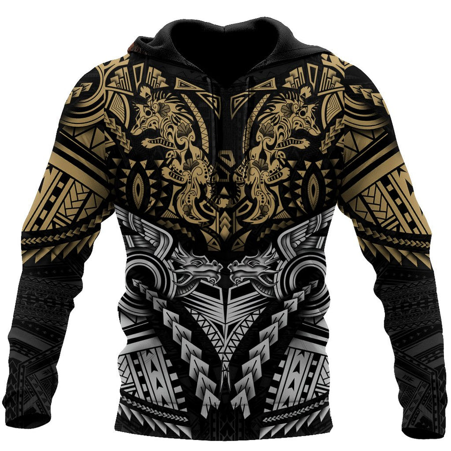 Amazing Polynesian Wolf Tattoo Unisex Hoodie-ML