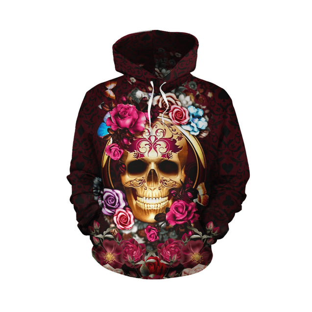 Floral Skulls Combo Outfit Hoodie And Legging For Women TQH200923