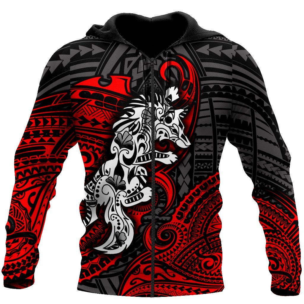 Amazing Polynesian Wolf Tattoo Unisex Hoodie-ML