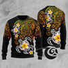 Amazing Polynesian Tattoo Turtle Knitted Sweater ML