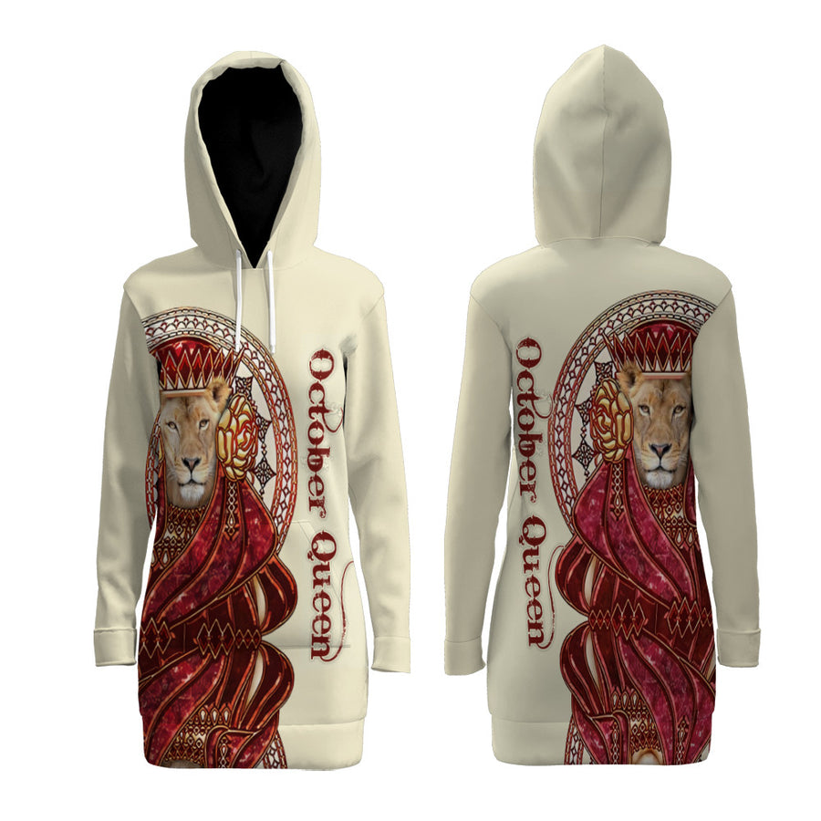 October Queen 3D All Over Printed Hoodie Dress for Women