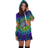 Colorful Peace Hippie Hoodie Dress TQH201001