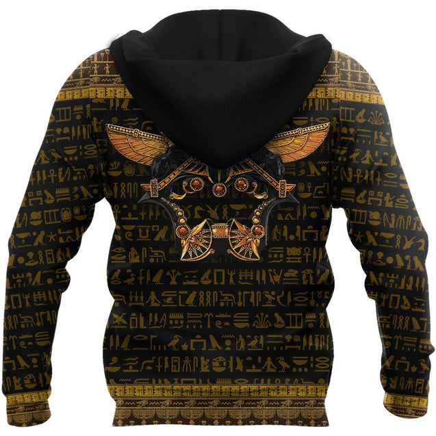 Ancient Egypt Scarab Beetle Golden All 3D Over Printed Unisex Hoodie ML