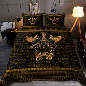 Ancient Egypt Scarab Beetle Golden Bedding Set-ML