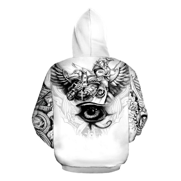 Ancient Egypt Anubis And Eyes Of Horus All 3D Over Printed Unisex Hoodie ML