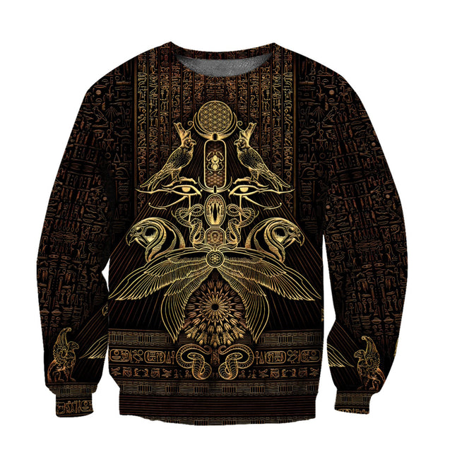 Egypt The Auspices Of Horus Golden All 3D Over Printed Unisex Hoodie ML