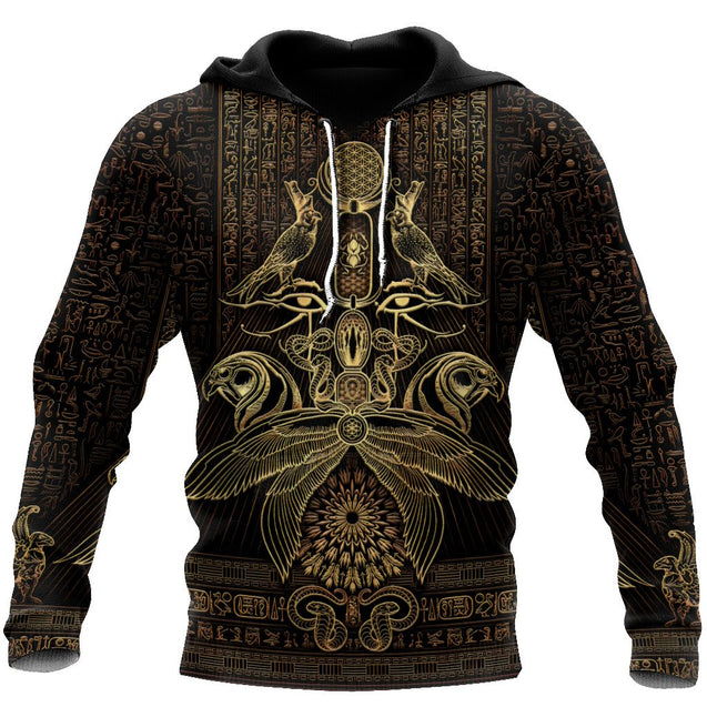 Egypt The Auspices Of Horus Golden All 3D Over Printed Unisex Hoodie ML