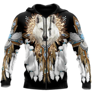 Native Wolf Spirit 3D All Over Printed Unisex Hoodie ML