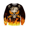 Skulls On Fire Hoodie For Men And Women TQH201007