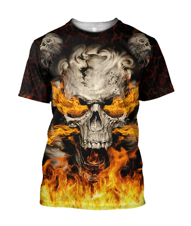 Skulls On Fire Hoodie For Men And Women TQH201007