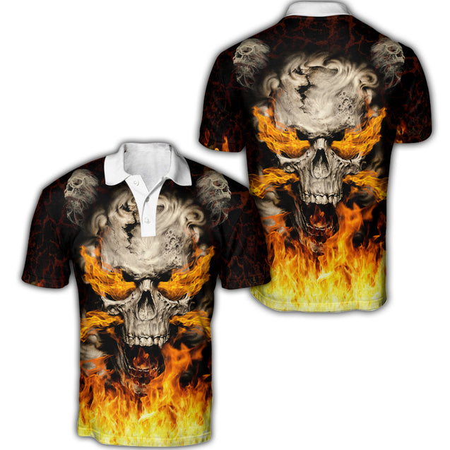 Skulls On Fire Hoodie For Men And Women TQH201007