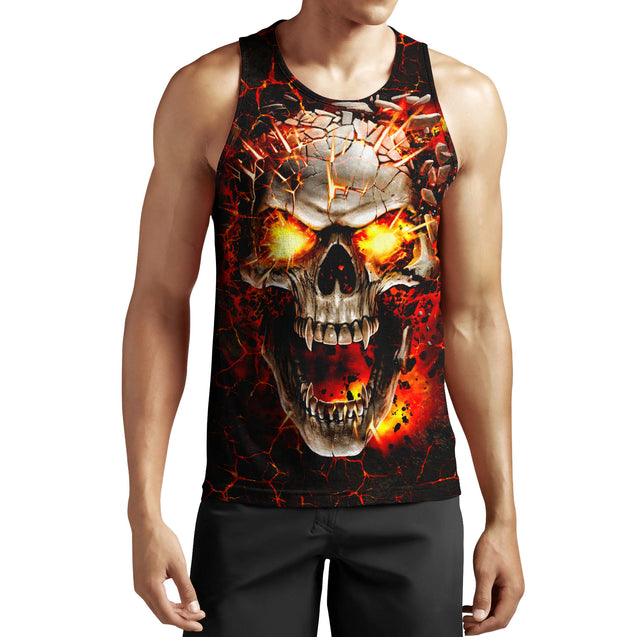 Fire Skull Art Shirts For Men and Women TQH201008