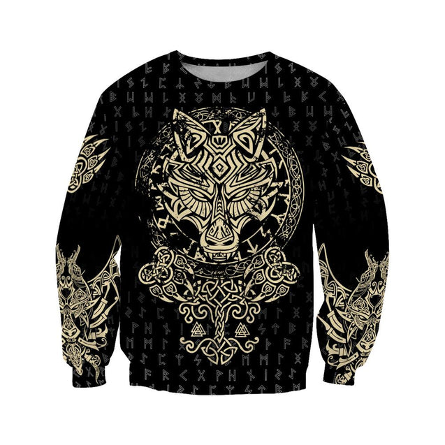 Viking Wolf Fenrir All 3D Over Printed Unisex Hoodie ML