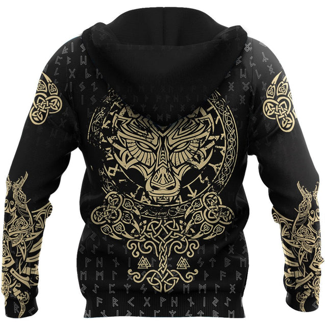 Viking Wolf Fenrir All 3D Over Printed Unisex Hoodie ML